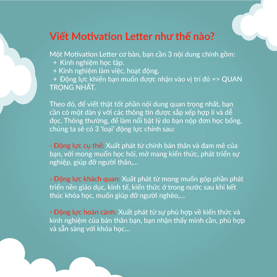 Cách viết Motivation letter