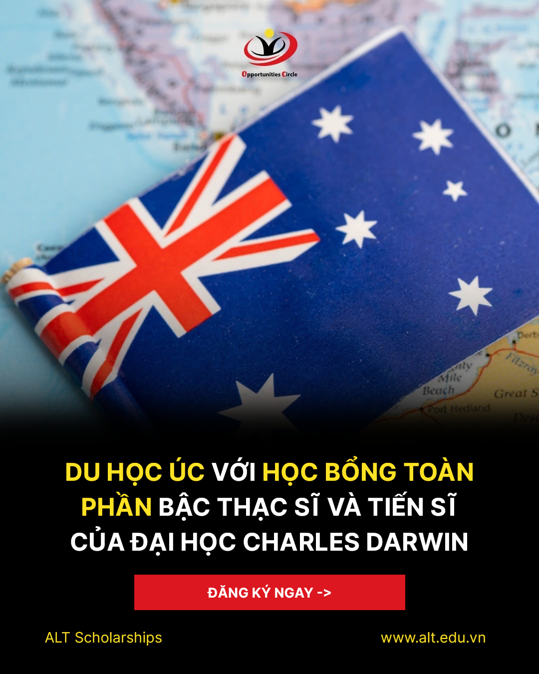 Học bổng RTP Charles Darwin University 2026: Cơ hội dành cho tài năng nghiên cứu quốc tế tại Úc