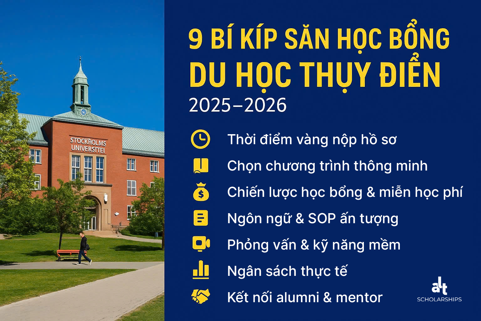 9 bí kíp “vàng” săn học bổng Du Học Thụy Điển năm 2025–2026