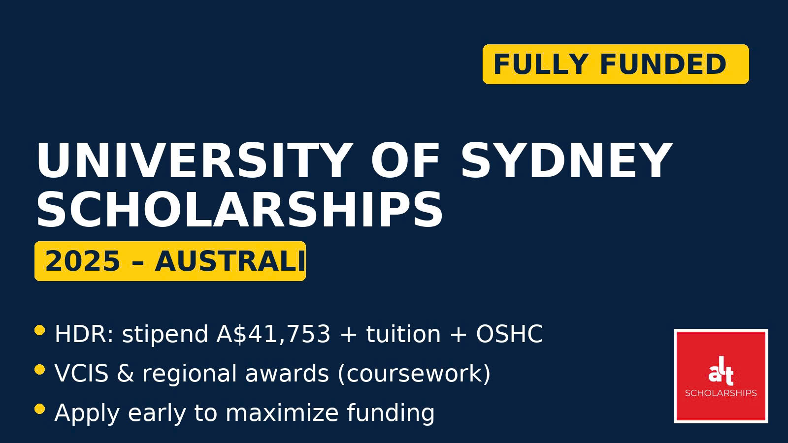 University of Sydney Scholarships 2025: Hướng dẫn A-Z cho Cử nhân – Thạc sĩ – Tiến sĩ (và Hơn Thế Nữa)