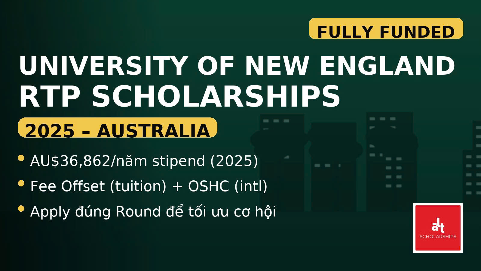 Top 9 Điều Bạn Phải Biết Về Australian Government RTP Scholarships Tại University of New England (UNE) – 2025