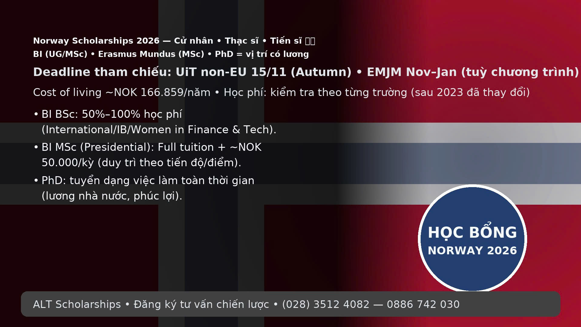 HỌC BỔNG NA UY – NORWAY INTERNATIONAL 2026