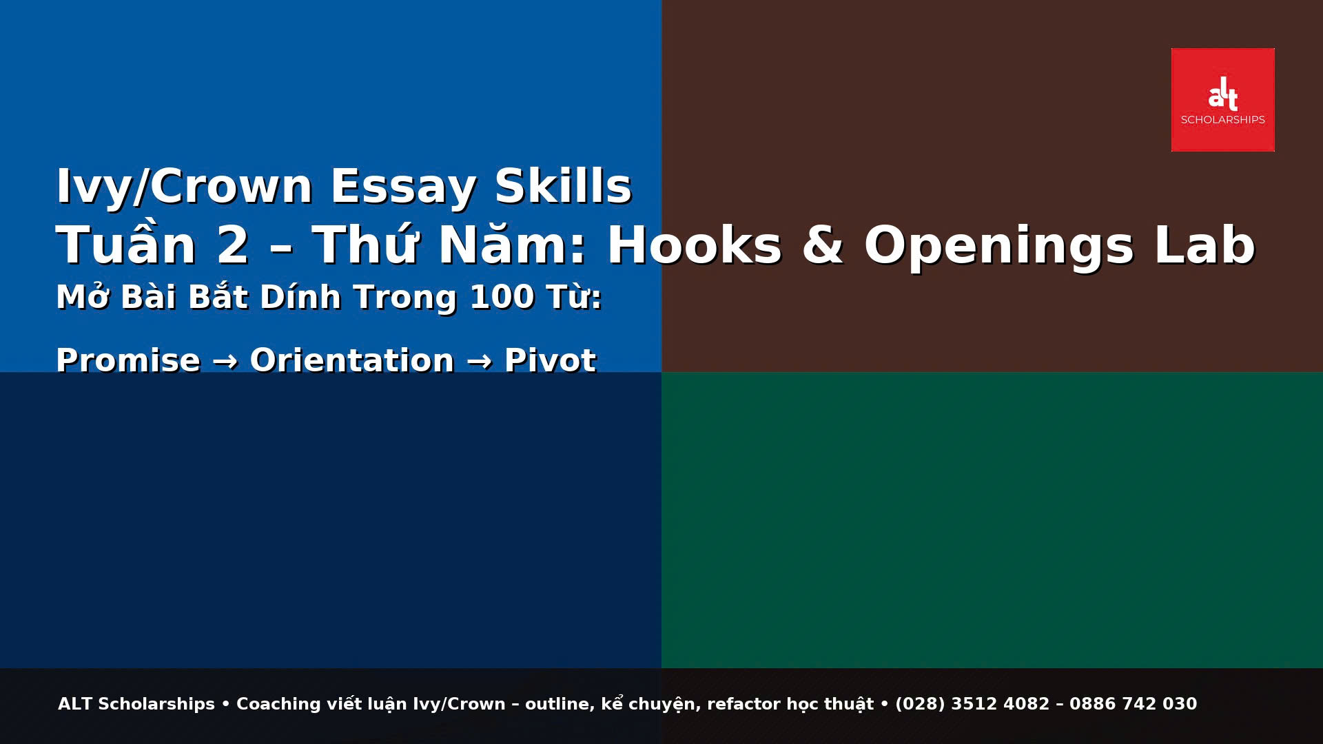 HOOKS & OPENINGS LAB 10 CÔNG THỨC MỞ BÀI KIỂM THỬ 60 GIÂY REWRITE 5 CÁCH