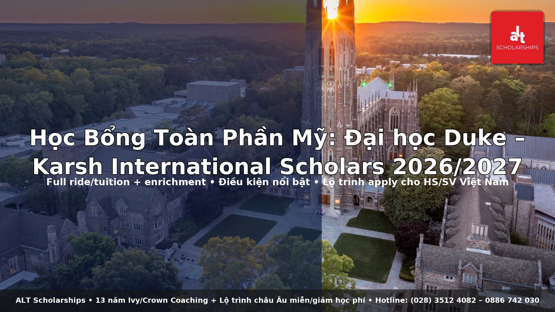 Học Bổng Toàn Phần Mỹ : Đại Học Duke – Karsh International Scholars 2026/2027