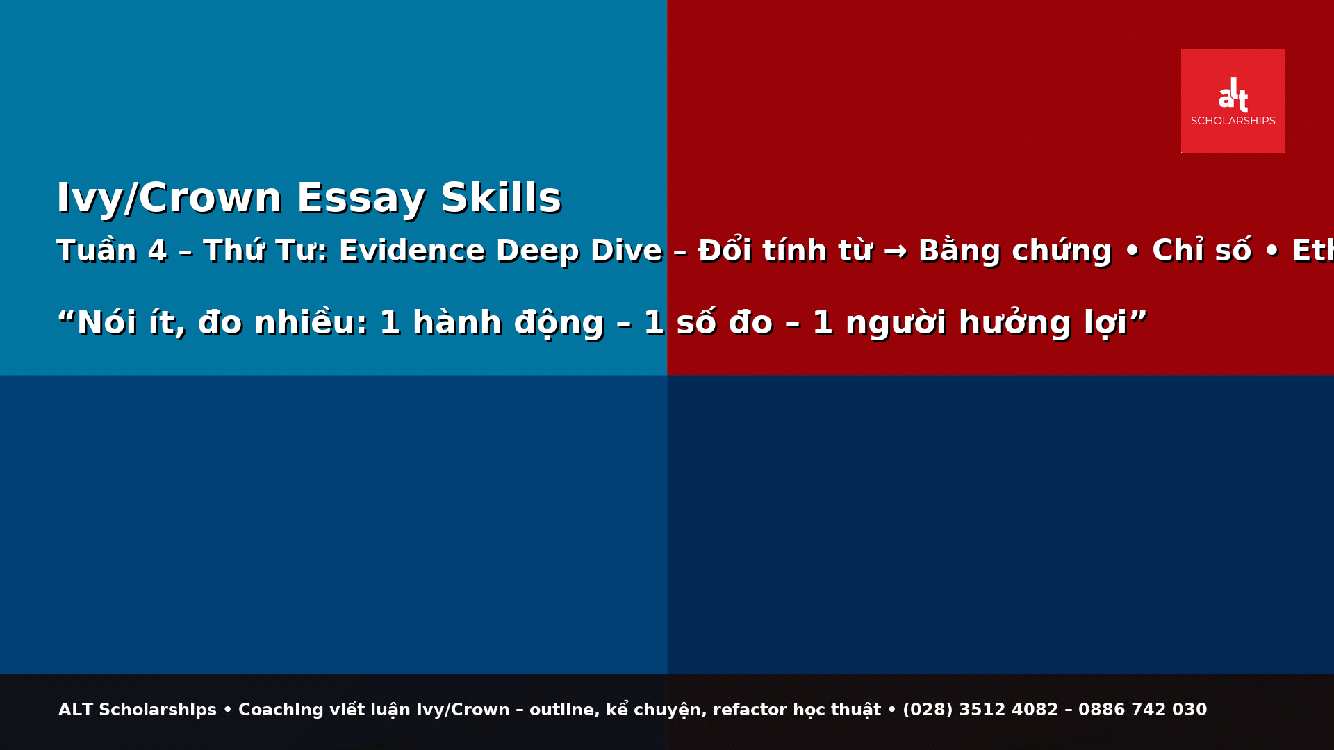 EVIDENCE DEEP DIVE: ĐỔI TÍNH TỪ → BẰNG CHỨNG • THIẾT KẾ CHỈ SỐ • ETHICS