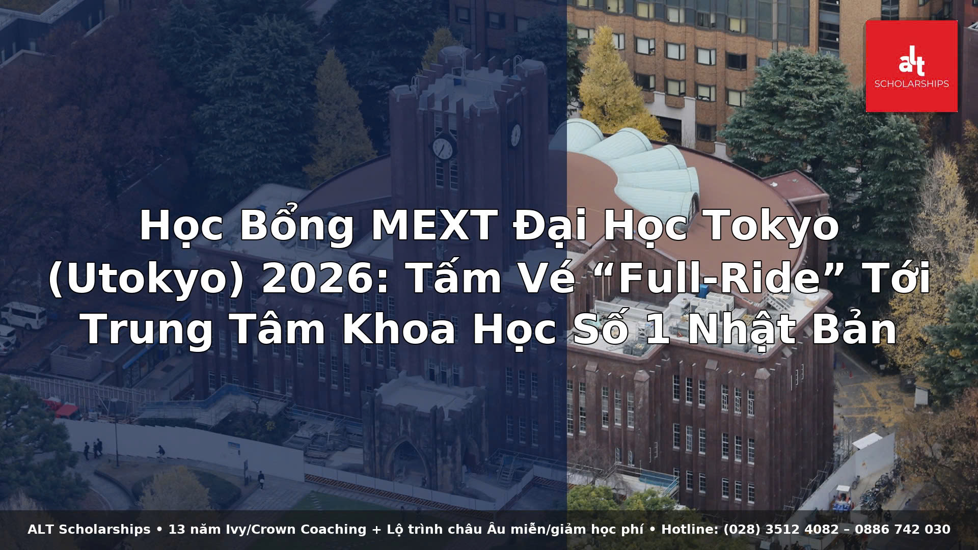 Học Bổng MEXT Đại Học Tokyo (Utokyo) 2026: Tấm Vé “Full-Ride” Tới Trung Tâm Khoa Học Số 1 Nhật Bản