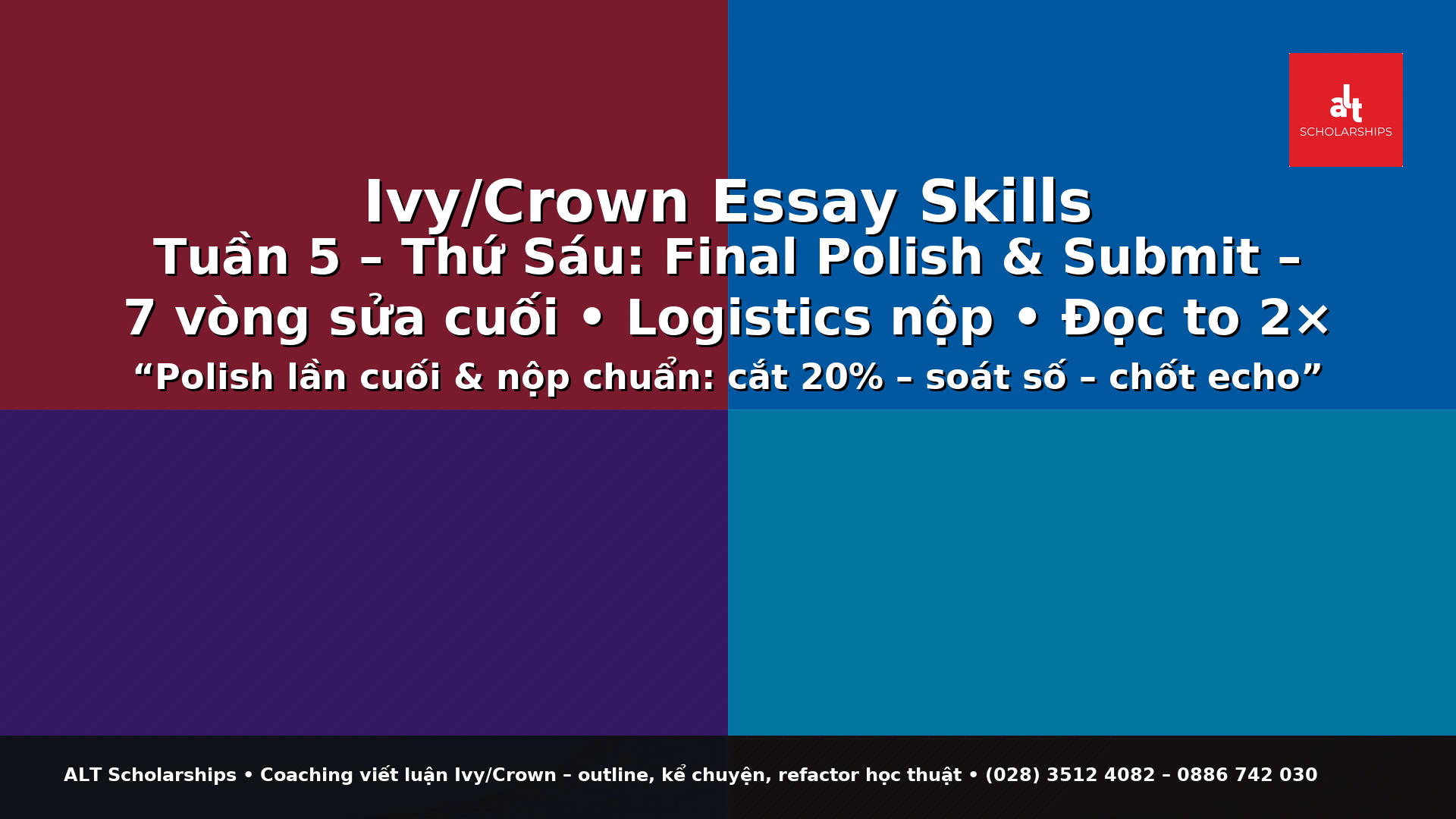 FINAL POLISH & SUBMIT: 7 VÒNG SỬA CUỐI • LOGISTICS NỘP HỒ SƠ • ĐỌC TO & KIỂM LỖI