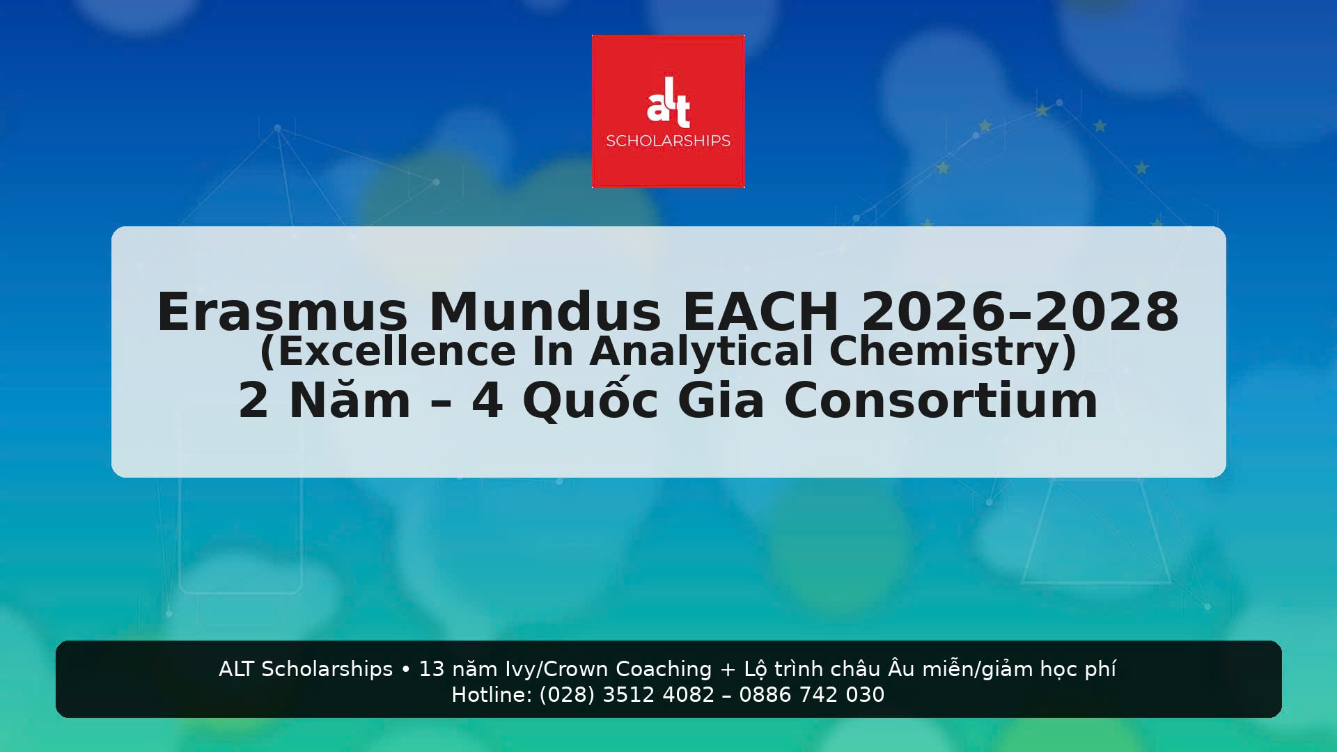 Erasmus Mundus EACH 2026–2028 (Excellence In Analytical Chemistry): 2 Năm – 4 Quốc Gia Consortium