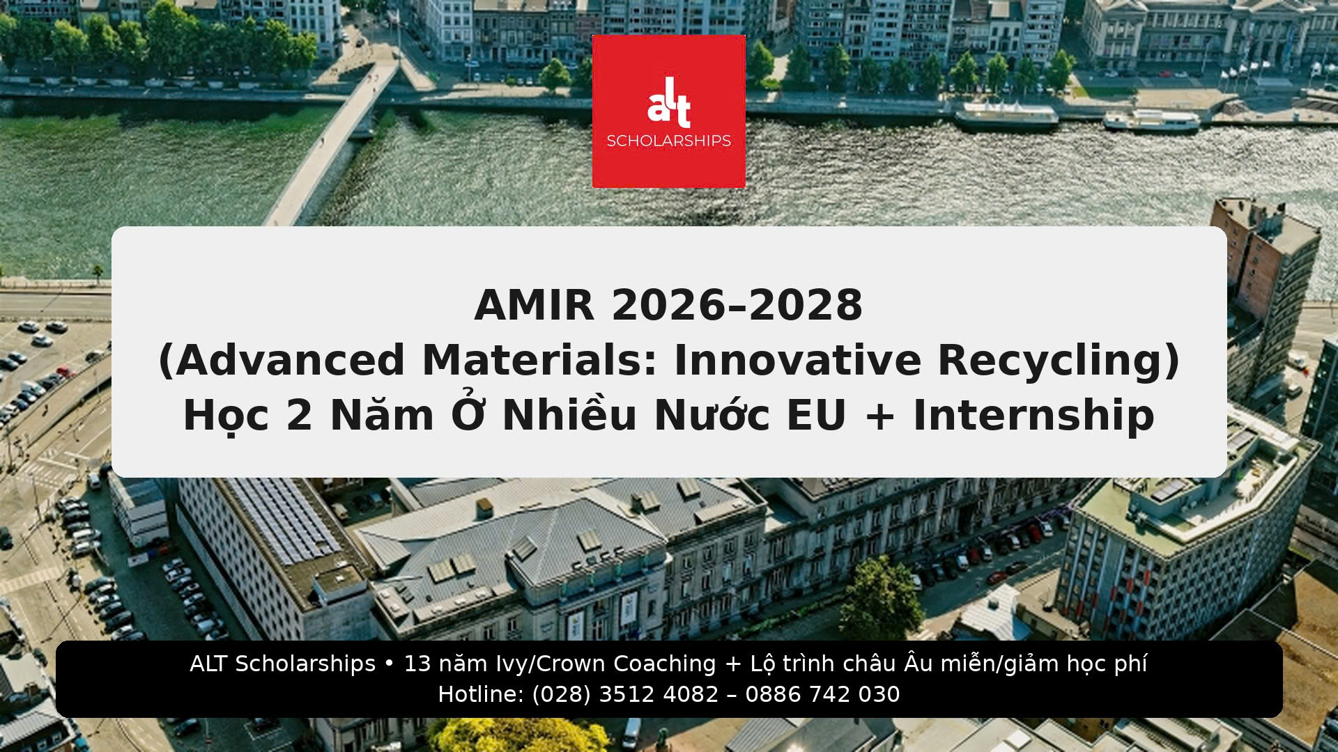 AMIR 2026–2028 (Advanced Materials: Innovative Recycling): Học 2 Năm Ở Nhiều Nước EU + Internship; EIT Partial Scholarship €15,000 | Mở Đơn 19/10–23/01