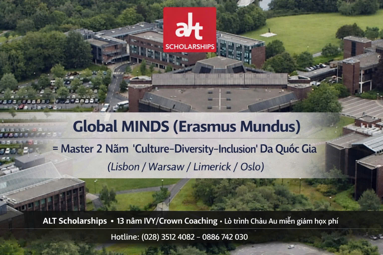 Học bổng toàn phần Erasmus Mundus Global MINDS 2026–2028: Thạc sĩ 2 năm về Social & Cultural Psychology, học đa quốc gia (Bồ Đào Nha/ Ba Lan/ Ireland/ Na Uy)