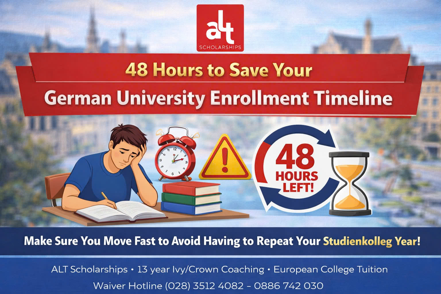 Trượt Intake WS/SS Đại Học Đức: Đỡ Mất 1 Năm Bằng “Plan B 3 Tầng” (Và Checklist 48 Giờ Để Cứu Timeline)