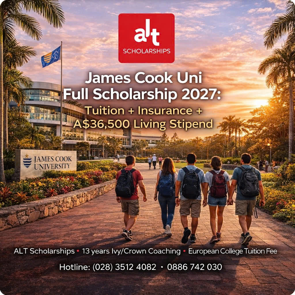 Học Bổng Toàn Phần ĐH James Cook 2027: Học phí + Bảo hiểm + Sinh hoạt phí A$36,500/Năm Cho Bậc Master By Research Tại Úc