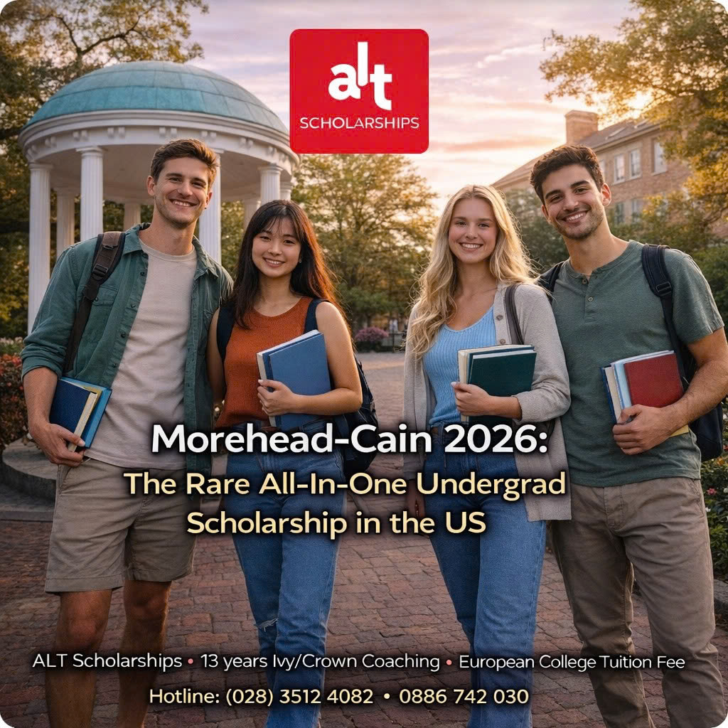 Học Bổng Morehead-Cain 2026: Gói “Trọn Gói” Hiếm Có Tại Mỹ Cho Bậc Cử Nhân (Học Phí, Ăn Ở, Sách Vở Và 4 Mùa Hè Trải Nghiệm)