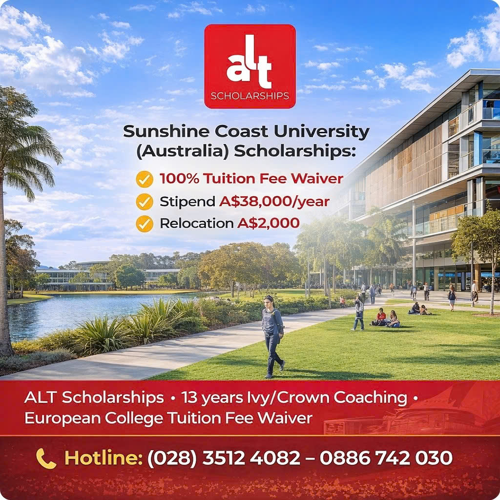 UniSC RTP Scholarship 2026 (Úc) – Research Master/Phd: Miễn 100% Học Phí + Stipend A$38,000/Năm + Hỗ Trợ Relocation A$2,000 — Hạn 03/07/2026