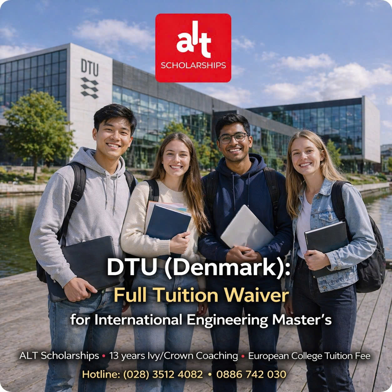 Học Bổng Miễn 100% Học Phí Bậc Master Tại DTU (Đan Mạch): Tuition Fee Waiver Cho Sinh Viên Quốc Tế Ngành Kỹ Thuật