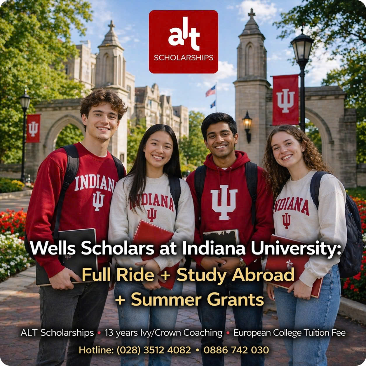 Học Bổng Wells Scholars Tại Indiana University Bloomington: Full Cost Of Attendance + Study Abroad + Summer Grants Cho Bậc Cử Nhân Tại Mỹ