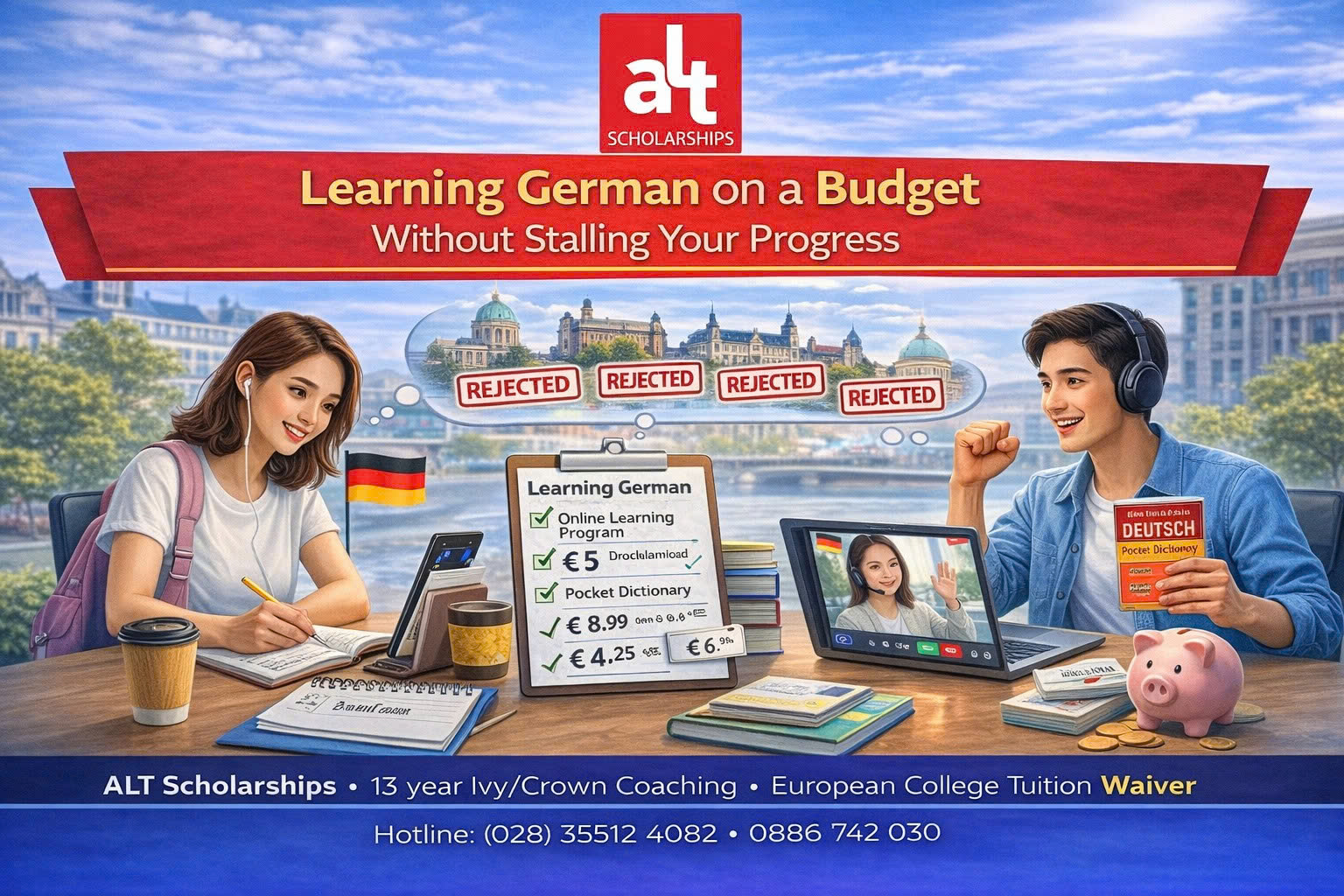 Học Tiếng Đức “Tiết Kiệm” Mà Vẫn Lên Level Thật: Công Thức 70/20/10 + Kế Hoạch 8 Tuần Để Không Đốt Tiền Vô Ích