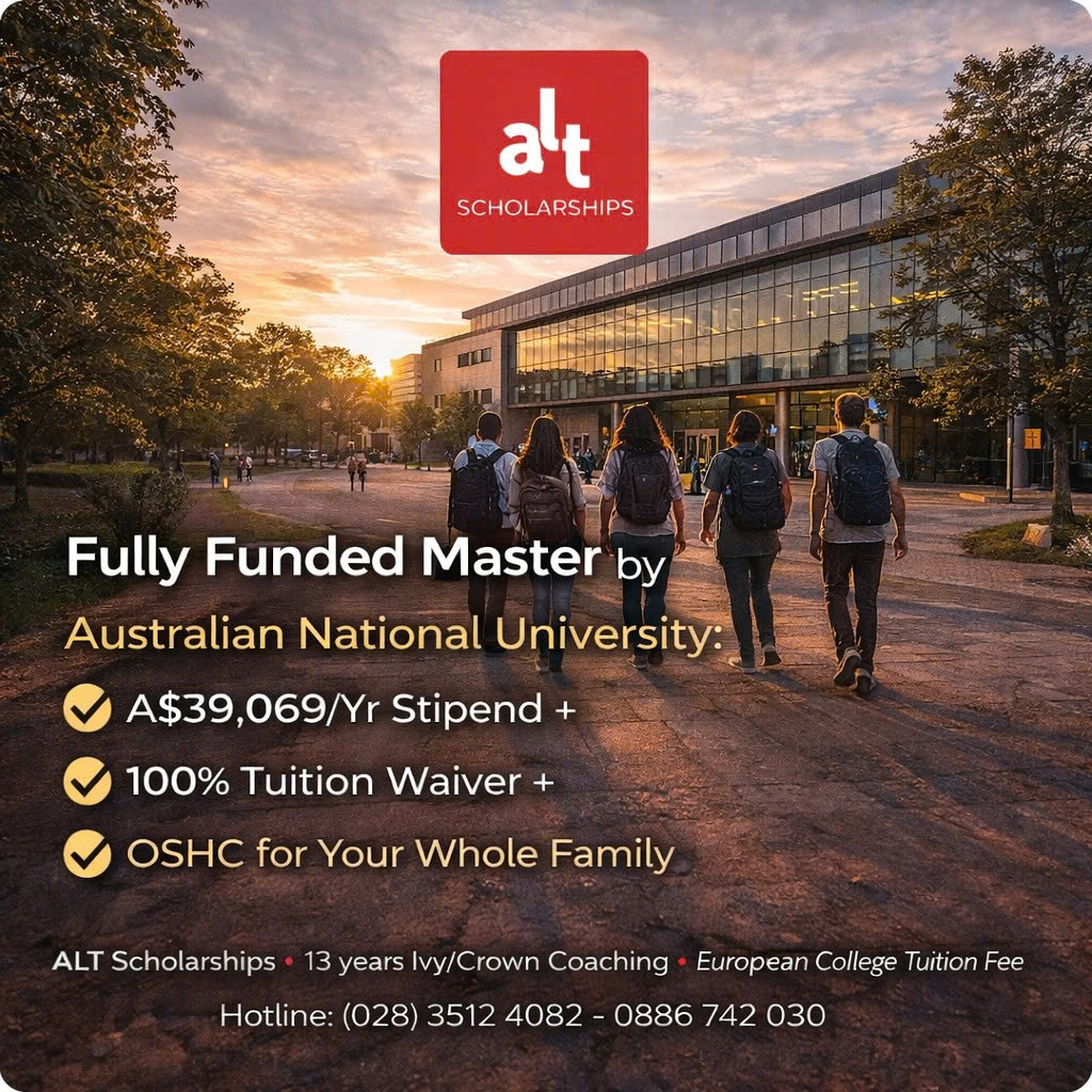 ANU RTP 2027 (Úc) – Học Bổng “Toàn Phần” Cho Master By Research/Phd: Stipend A$39,069/Năm + Miễn 100% Học Phí + OSHC Cho Cả Gia Đình — Round 1 Đóng 31/08/2026