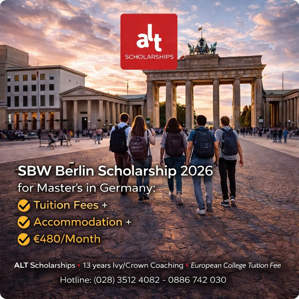 SBW Berlin Scholarship 2026 Cho Bậc Master Tại Đức: Tuition Fees + Chỗ Ở + €480/Tháng, Nhận Hồ Sơ Quanh Năm
