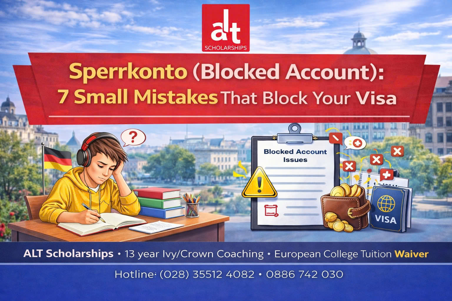 Sperrkonto (Blocked Account): 992€/Tháng Nghe Đơn Giản… Nhưng Nhiều Hồ Sơ Vẫn Bị Hỏi Lại Vì 7 Lỗi Rất “Nhỏ” (Và Checklist Để Làm Đúng Ngay Từ Lần Đầu)