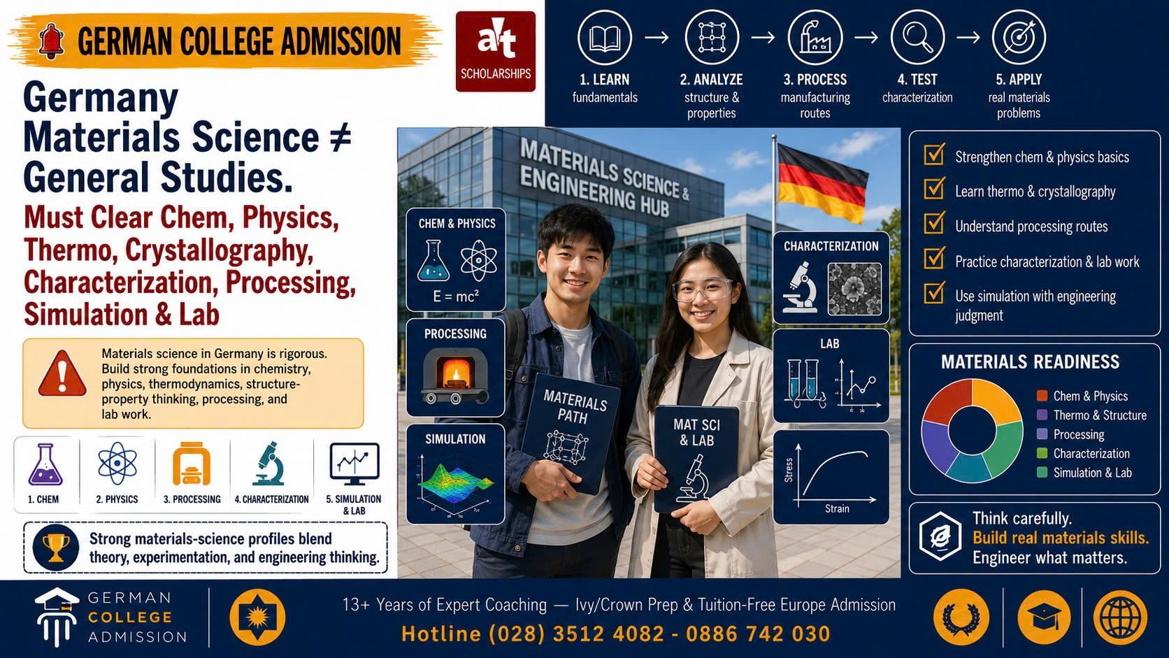 Materials Science Ở Đức Không Phải “Học Vật Liệu Chung Chung”: Con Phải Vượt Hóa, Lý, Thermodynamics, Crystallography, Characterization, Processing, Simulation Và Lab Discipline