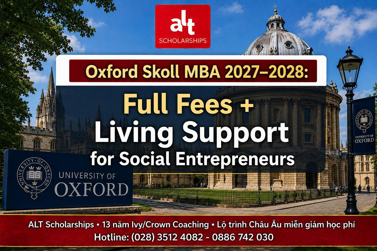 Oxford Skoll Scholarship 2027–2028: Học Bổng MBA Oxford Cho Social Entrepreneurs — Full MBA Course Fees + Hỗ Trợ Living Expenses
