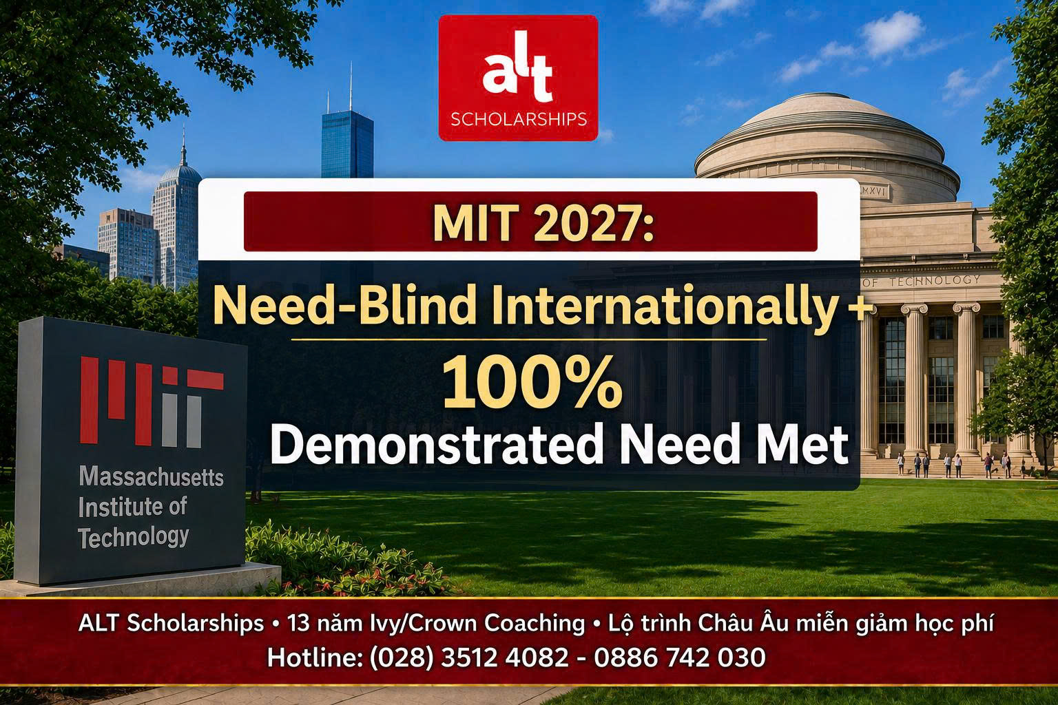 MIT Financial Aid 2027: Học Bổng Cử Nhân Mỹ Need-Blind + Meet 100% Demonstrated Need Cho Học Sinh Quốc Tế