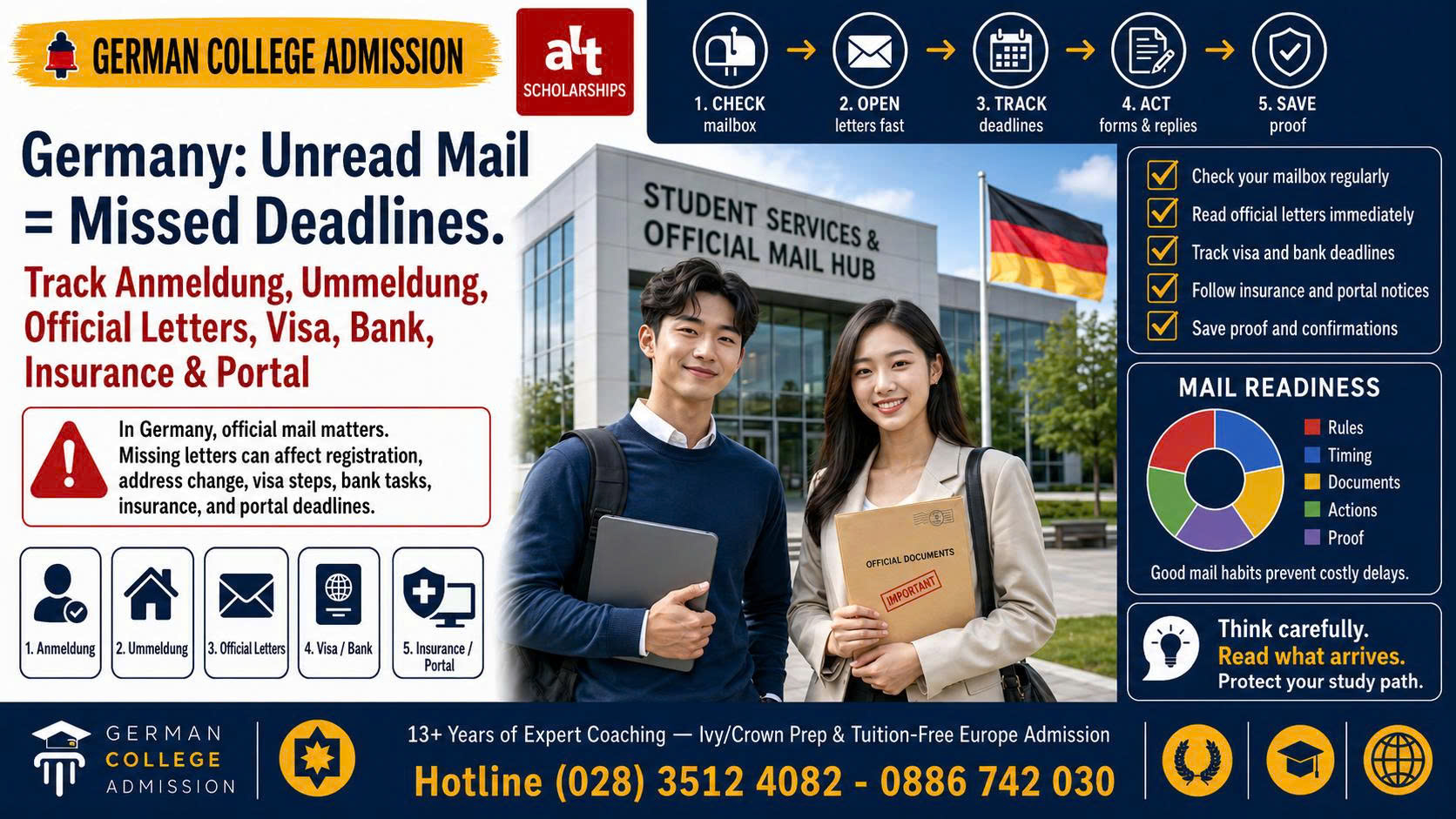 Ở Đức, Không Đọc Thư Không Có Nghĩa Là Không Có Deadline: Con Phải Biết Quản Lý Mailbox, Anmeldung, Ummeldung, Behördenbriefe, Residence Permit, Bank, Insurance Và University Portal