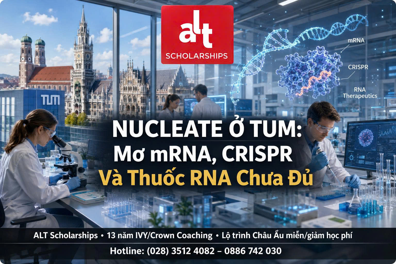 NUCLEATE Ở TUM: Mơ mRNA, CRISPR Và Thuốc RNA Chưa Đủ — Con Phải Vượt Chemistry, Genetics, Cell Biology, Statistics, Bioinformatics Và Lab Trước Khi Chạm Tới Medicine Tương Lai