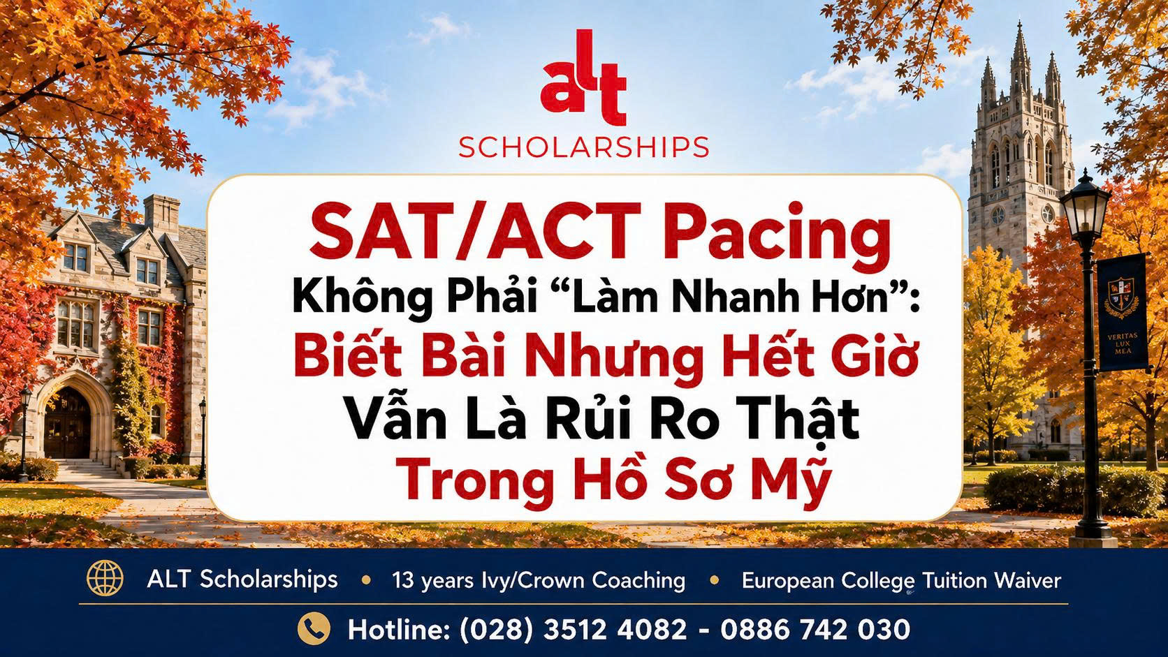 SAT/ACT Pacing Không Phải “Làm Nhanh Hơn”: Biết Bài Nhưng Hết Giờ Vẫn Là Rủi Ro Thật Trong Hồ Sơ Mỹ