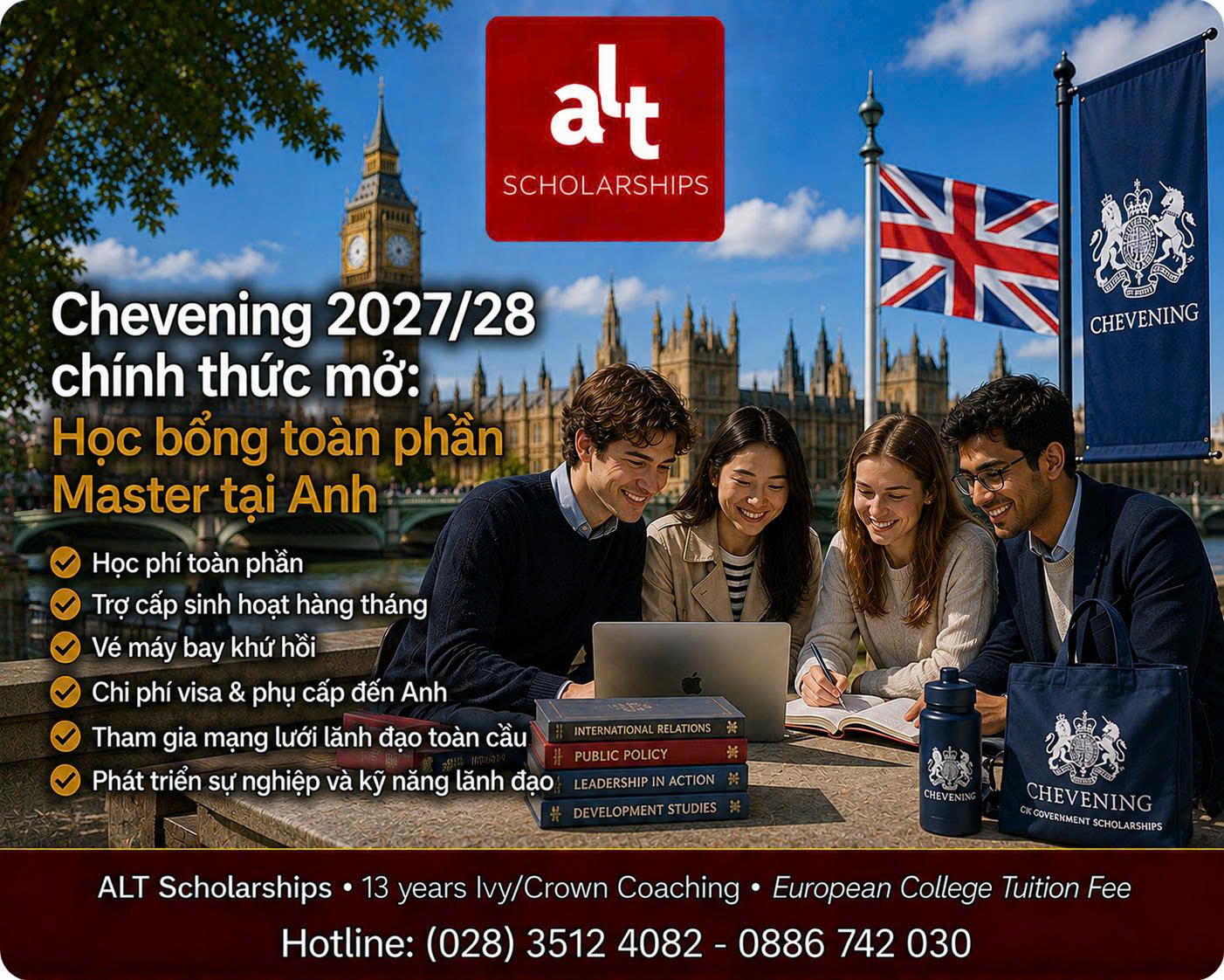 Chevening 2027/28 chính thức mở: Học bổng toàn phần Master tại Anh — nhưng 2.800 giờ kinh nghiệm vẫn chưa làm nên một hồ sơ mạnh