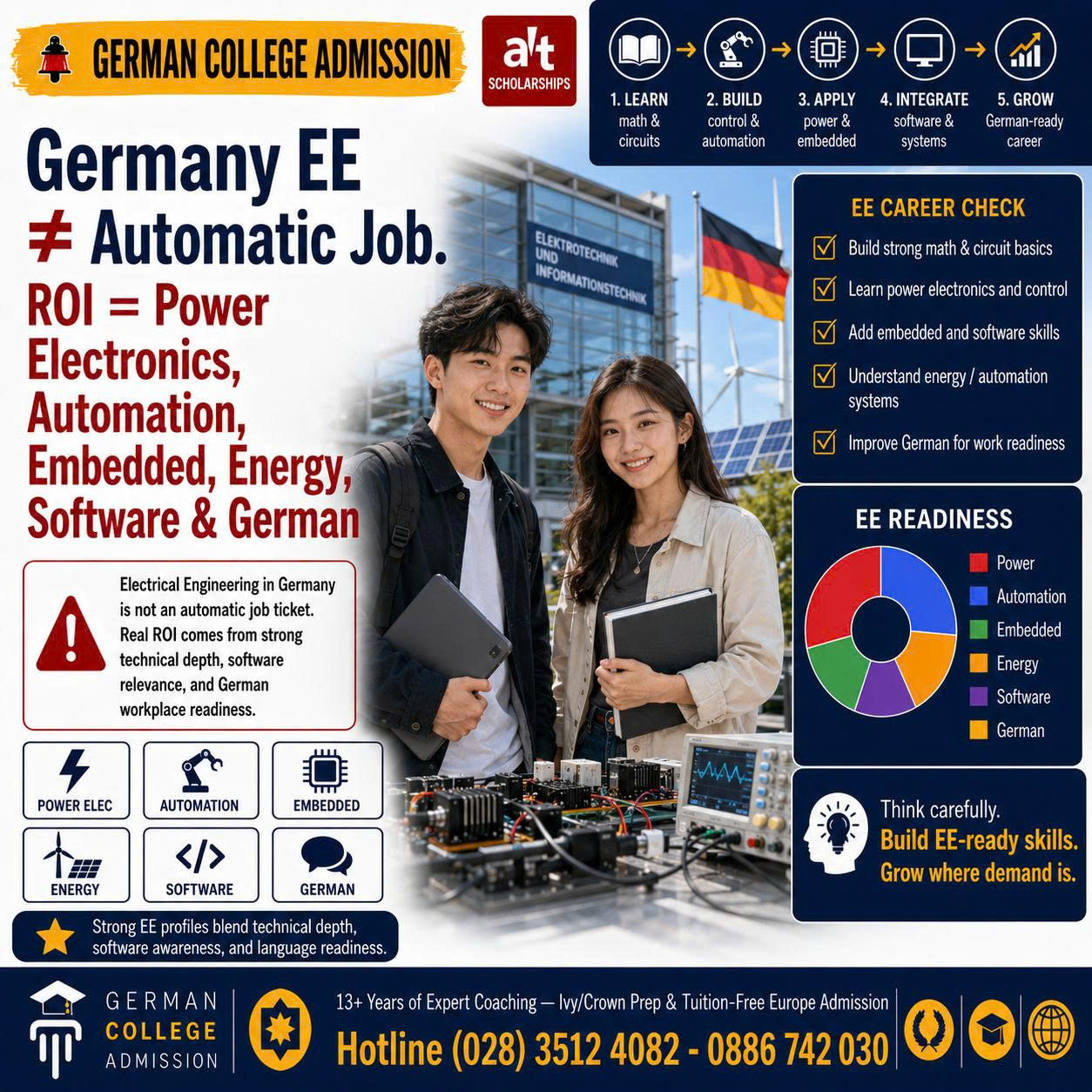 Electrical Engineering Ở Đức Không Phải “Ngành Thiếu Người Nên Học Xong Sẽ Có Việc”: ROI Thật Nằm Ở Power Electronics, Automation, Embedded Systems, Energy, Software Và Tiếng Đức