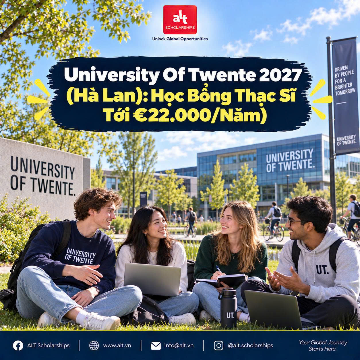 University Of Twente 2027: Học Bổng Tới €22.000/Năm — Nhưng €22.000 Không Đồng Nghĩa Miễn 100% Học Phí