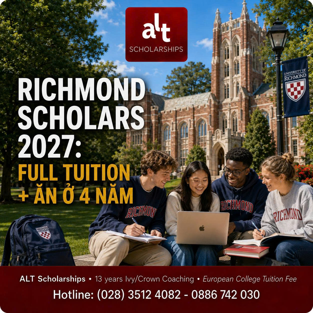 Richmond Scholars 2027: 25 Suất Full Học Phí + Ăn Ở 4 Năm — Nhưng Nếu Gia Đình Cần Merit Scholarship Mới Đi Được, Hãy Cẩn Trọng Với Early Decision