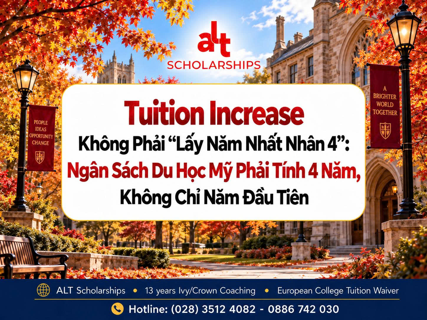 Tuition Increase Không Phải “Lấy Năm Nhất Nhân 4”: Ngân Sách Du Học Mỹ Phải Tính 4 Năm, Không Chỉ Năm Đầu Tiên
