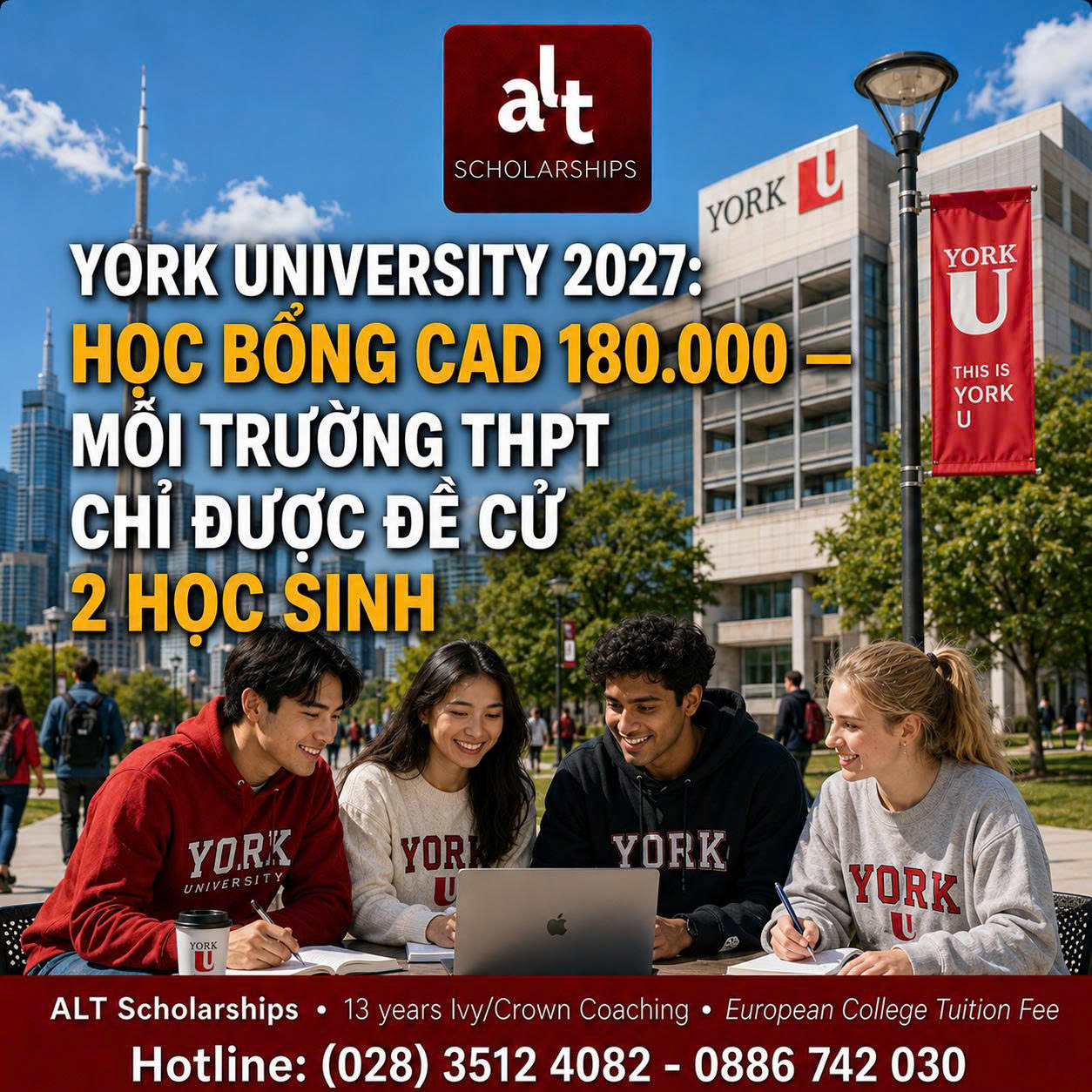 York University 2027: Học Bổng Cad 180.000 — Nhưng Cuộc Đua Bắt Đầu Trước Khi Hồ Sơ Được Gửi Sang Canada
