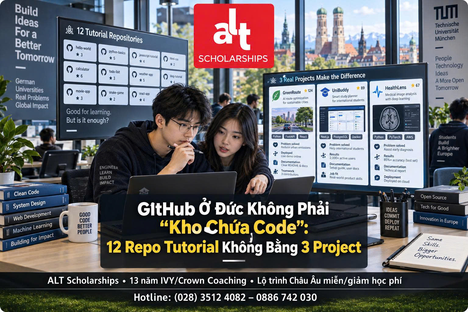 GitHub Ở Đức Không Phải “Kho Chứa Code”: 12 Repo Tutorial Không Bằng 3 Project Cho Thấy Problem, Architecture, Test, Trade-Off Và Result