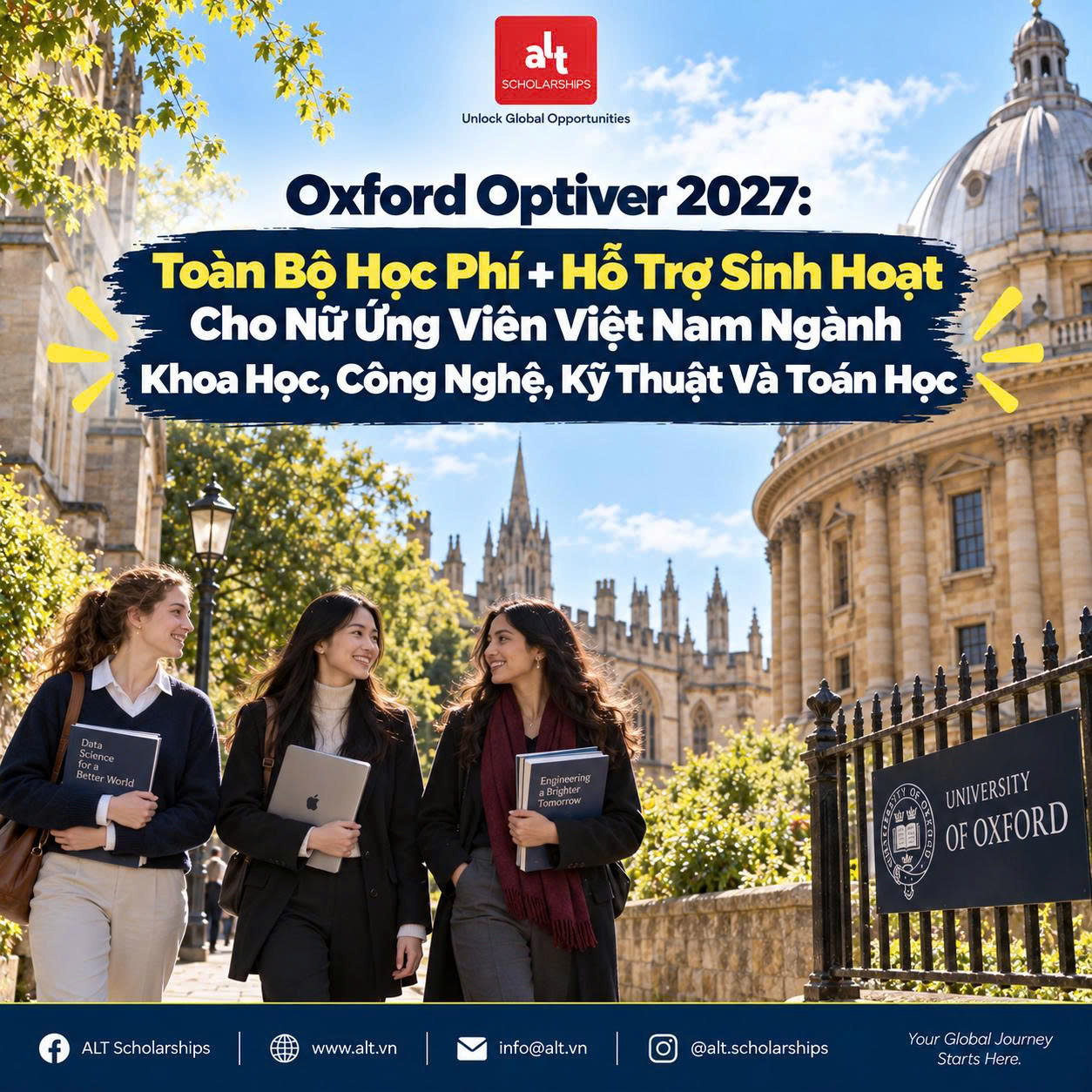Oxford Optiver 2027: Toàn Bộ Học Phí + Hỗ Trợ Sinh Hoạt Cho Nữ Ứng Viên Việt Nam Ngành Khoa Học, Công Nghệ, Kỹ Thuật Và Toán Học