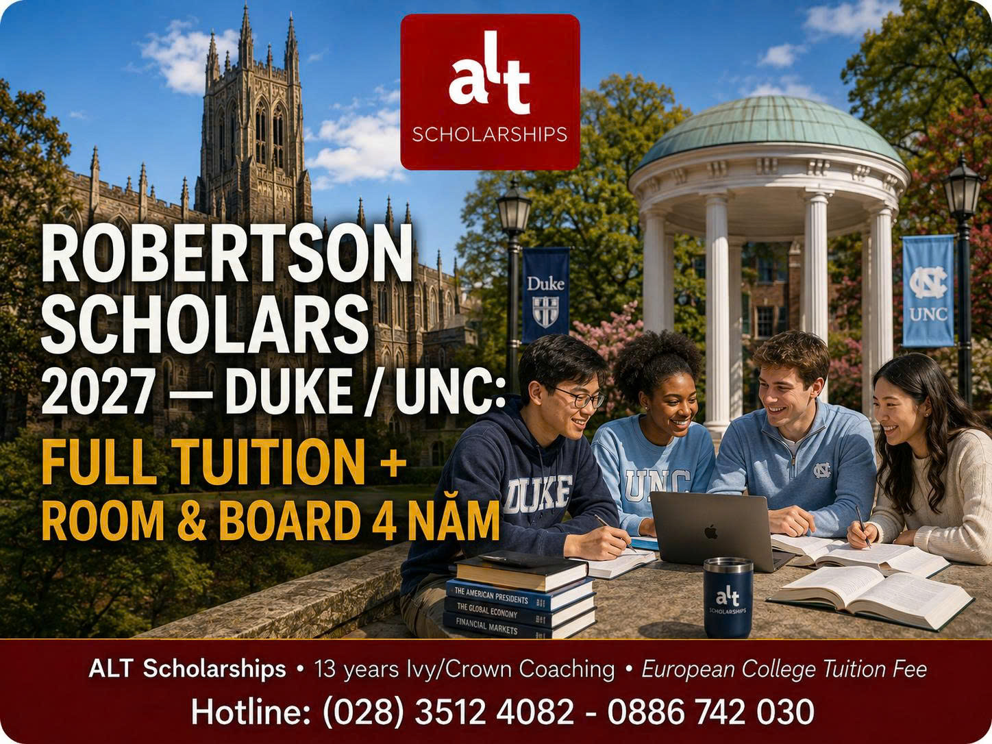 Robertson Scholars 2027: Full Học Phí + Ăn Ở 4 Năm Tại Duke/UNC — Nhưng “Founder” Và GPA Cao Chưa Đủ Để Chứng Minh Leadership